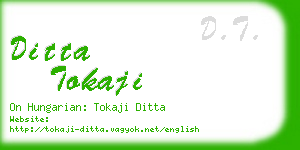 ditta tokaji business card